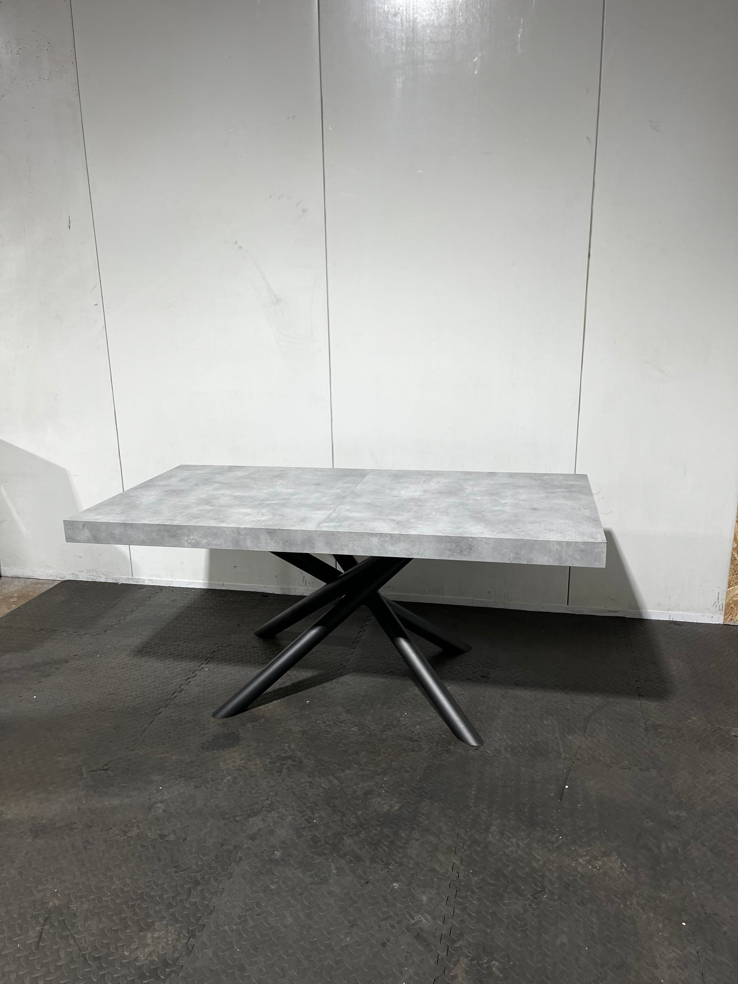 Grey Concrete Effect Extendable Dining Table