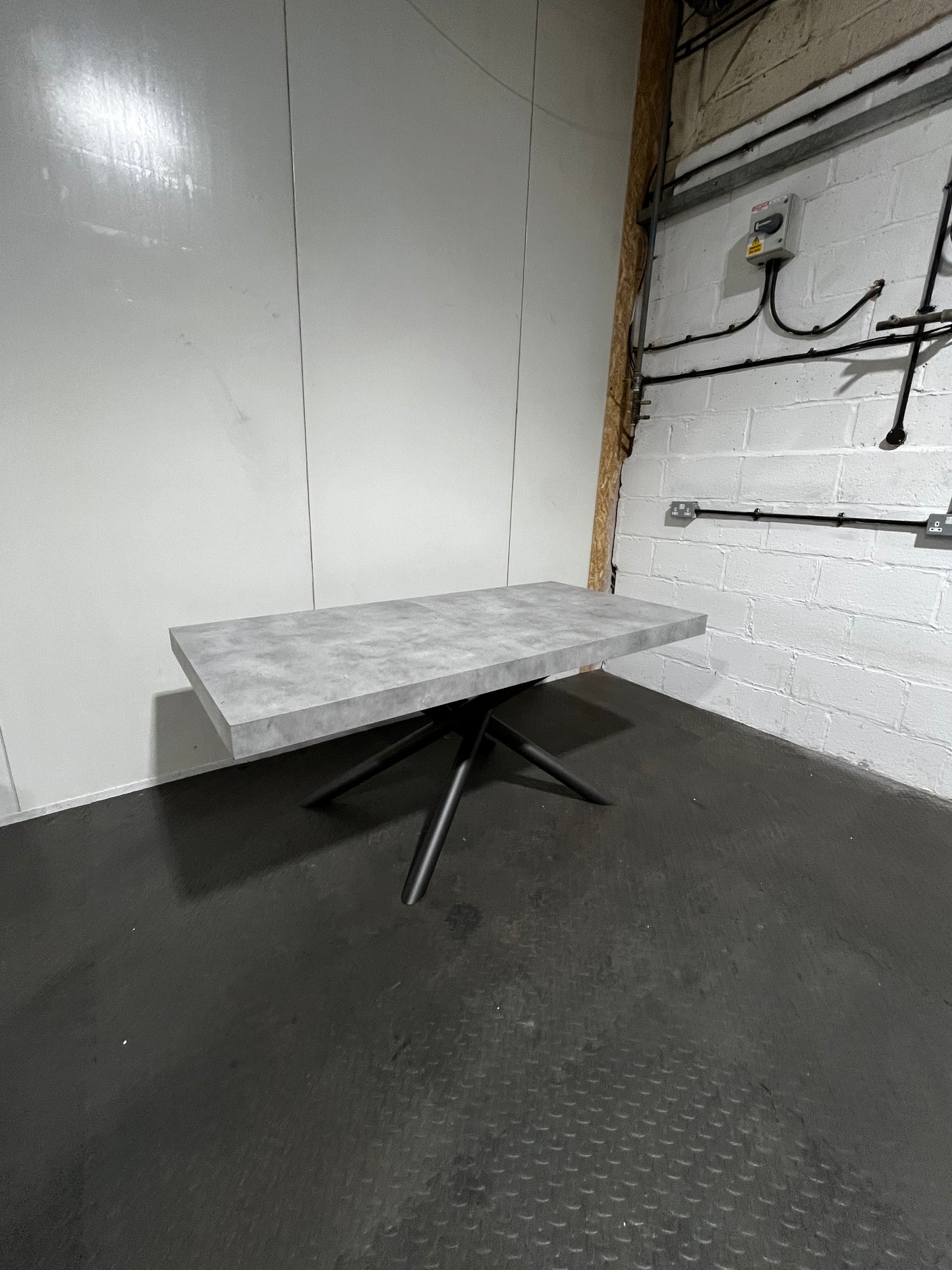 Grey Concrete Effect Extendable Dining Table