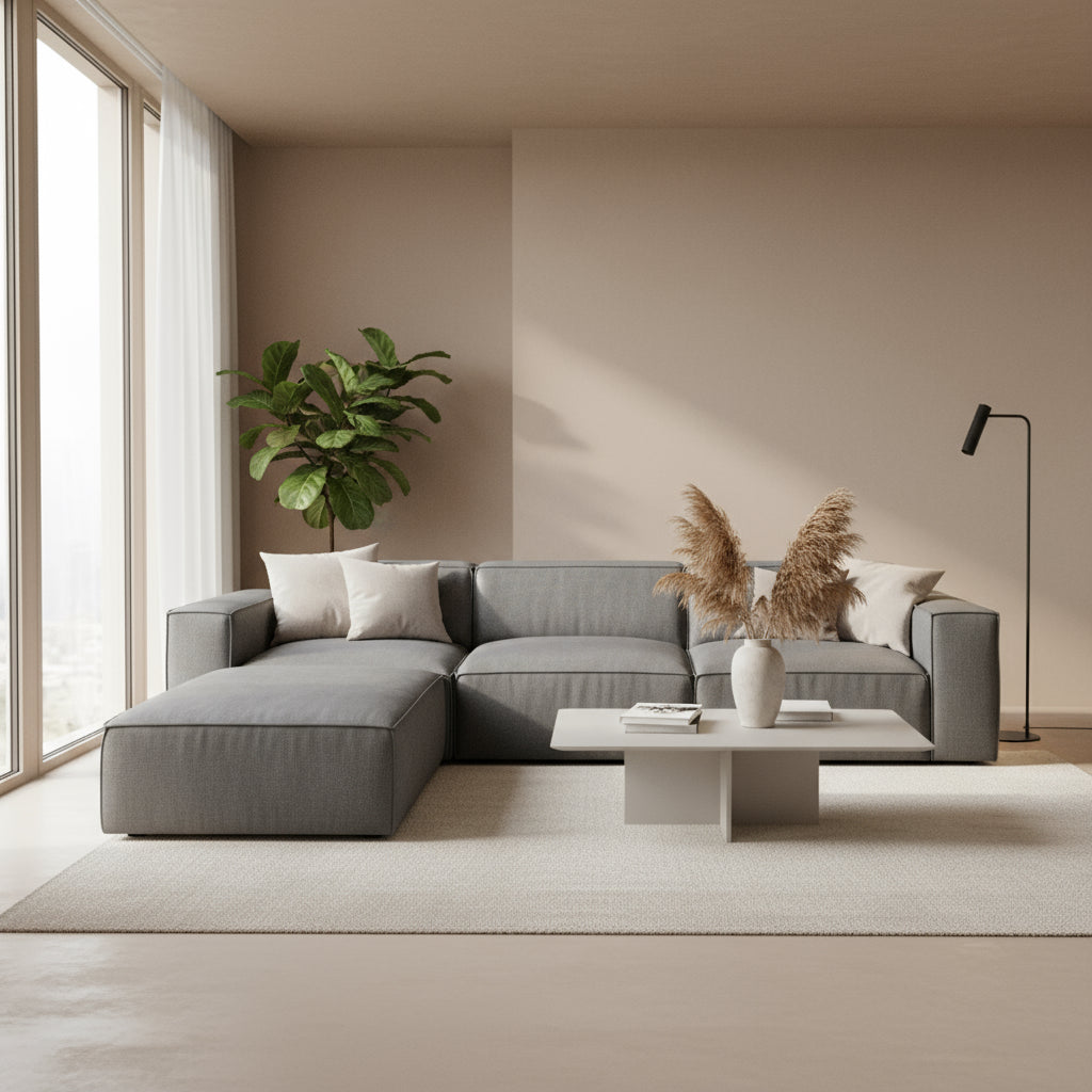 Grey Modular L Shape Sofa