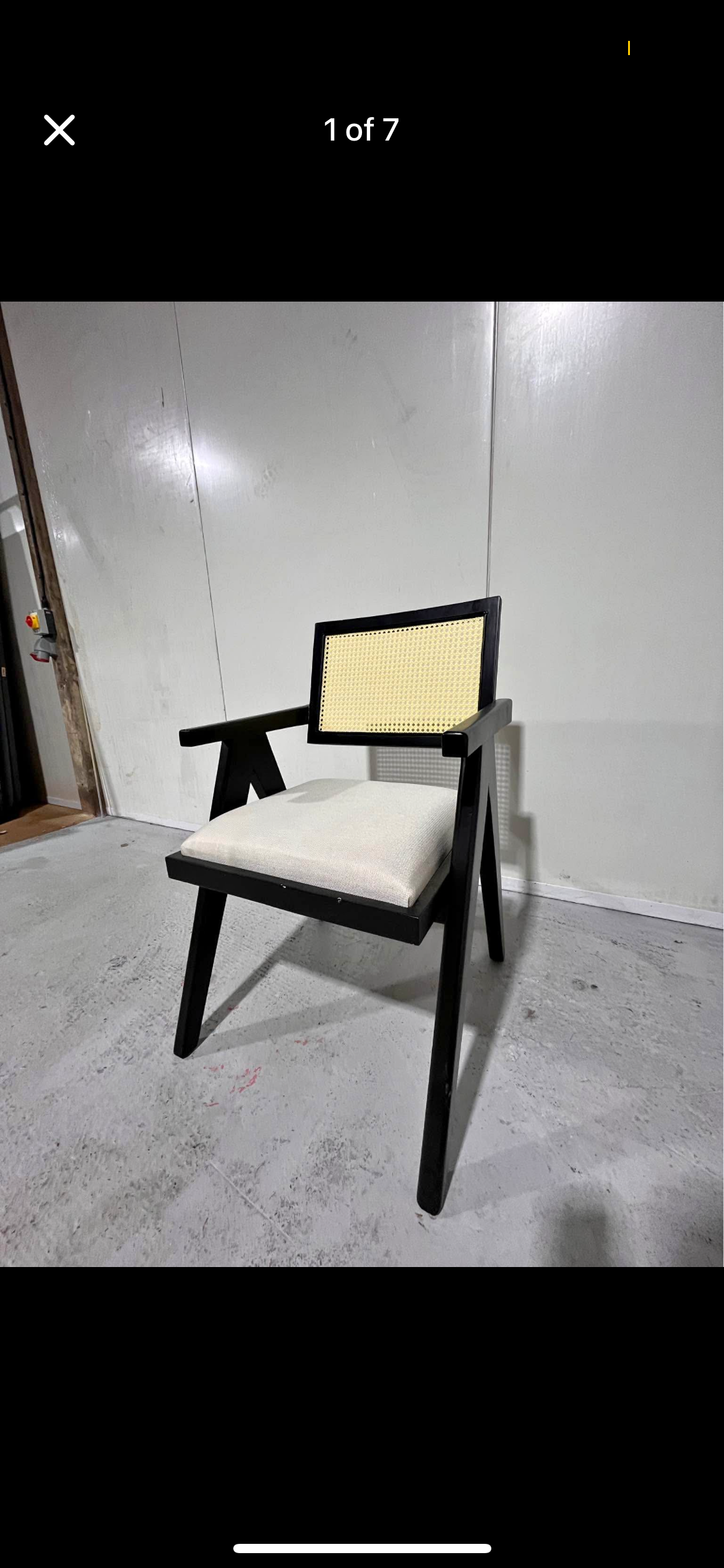 Black Wooden Frame Rattan Chair