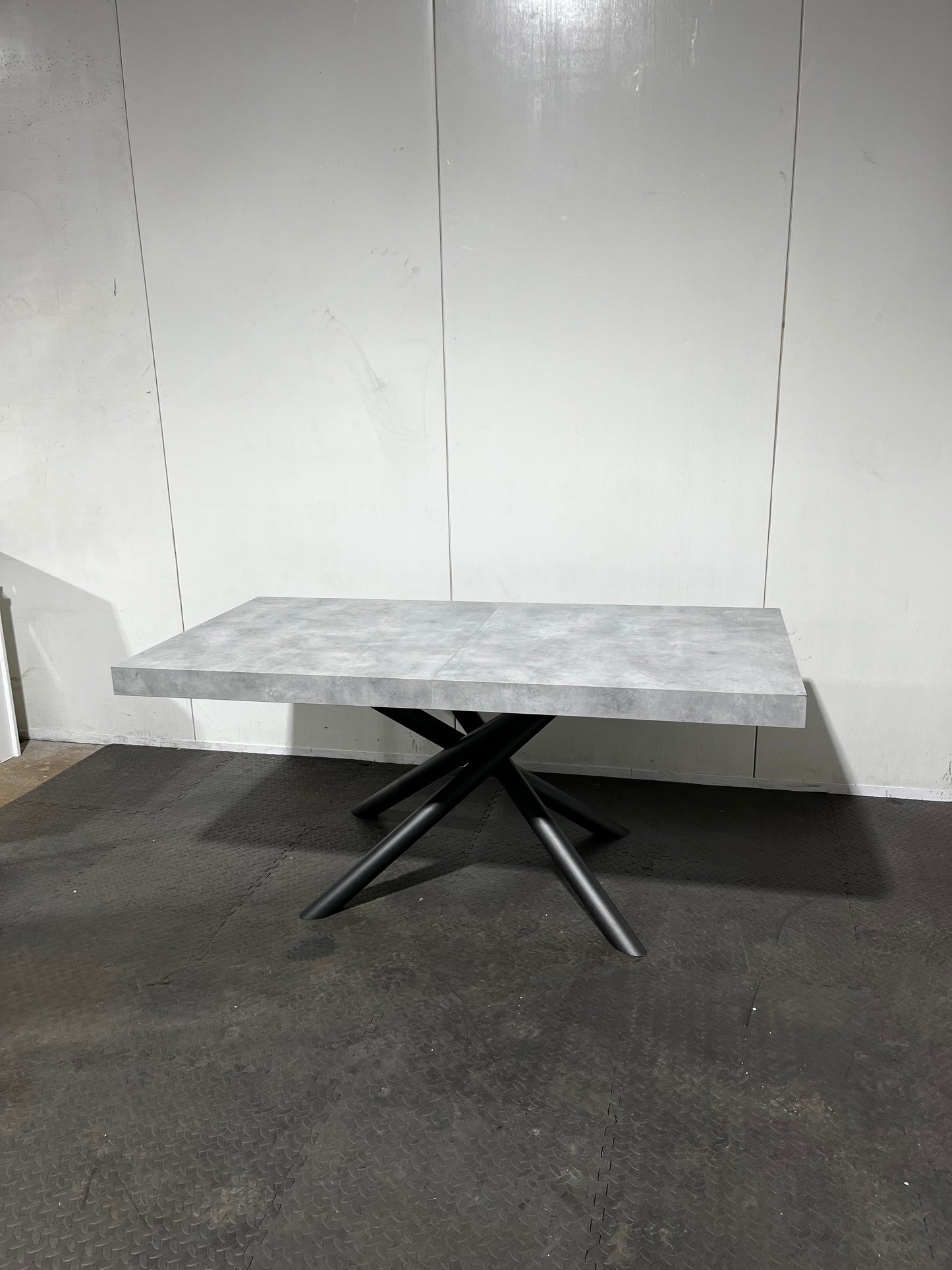 Grey Concrete Effect Extendable Dining Table