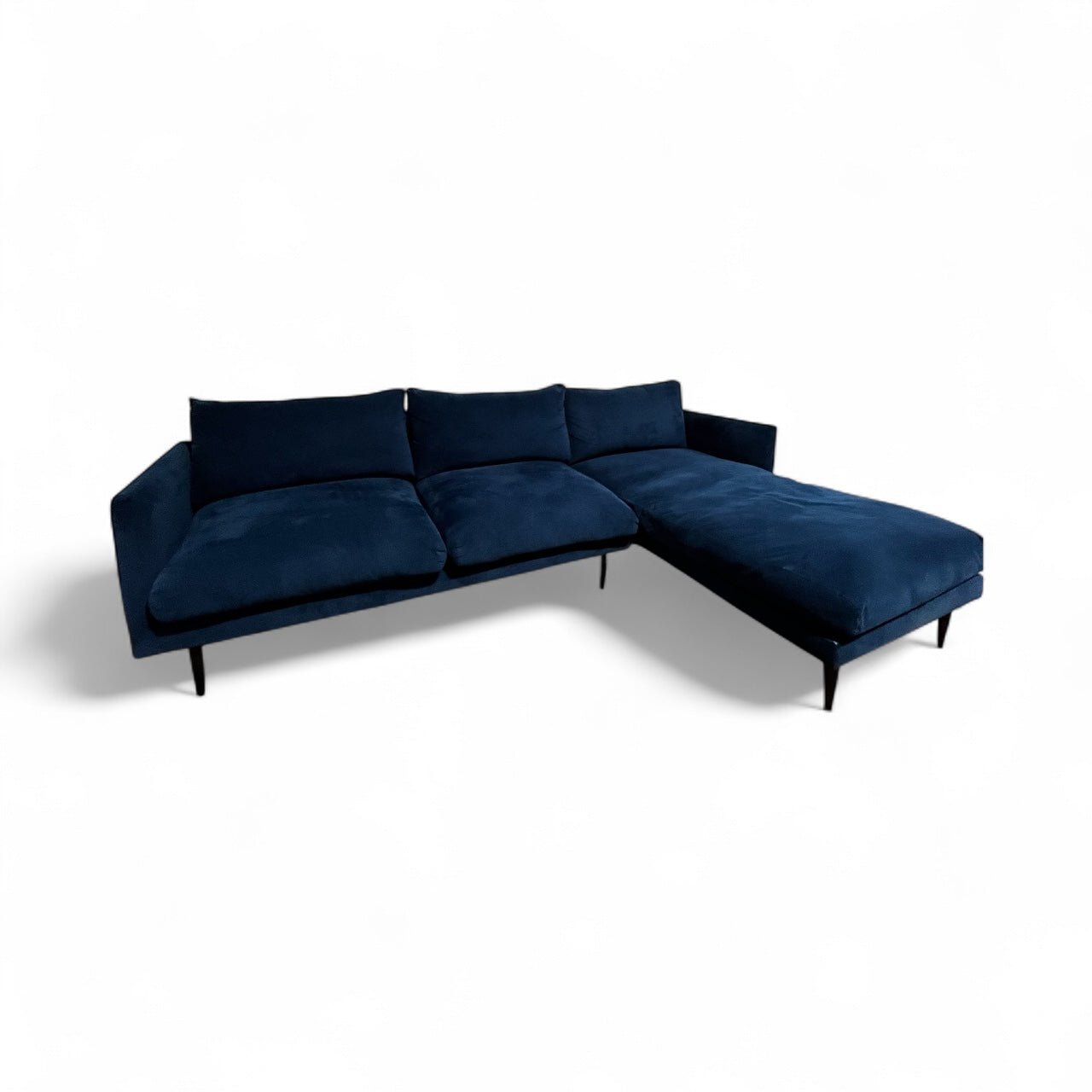 Blue Velvet L Shape Sofa