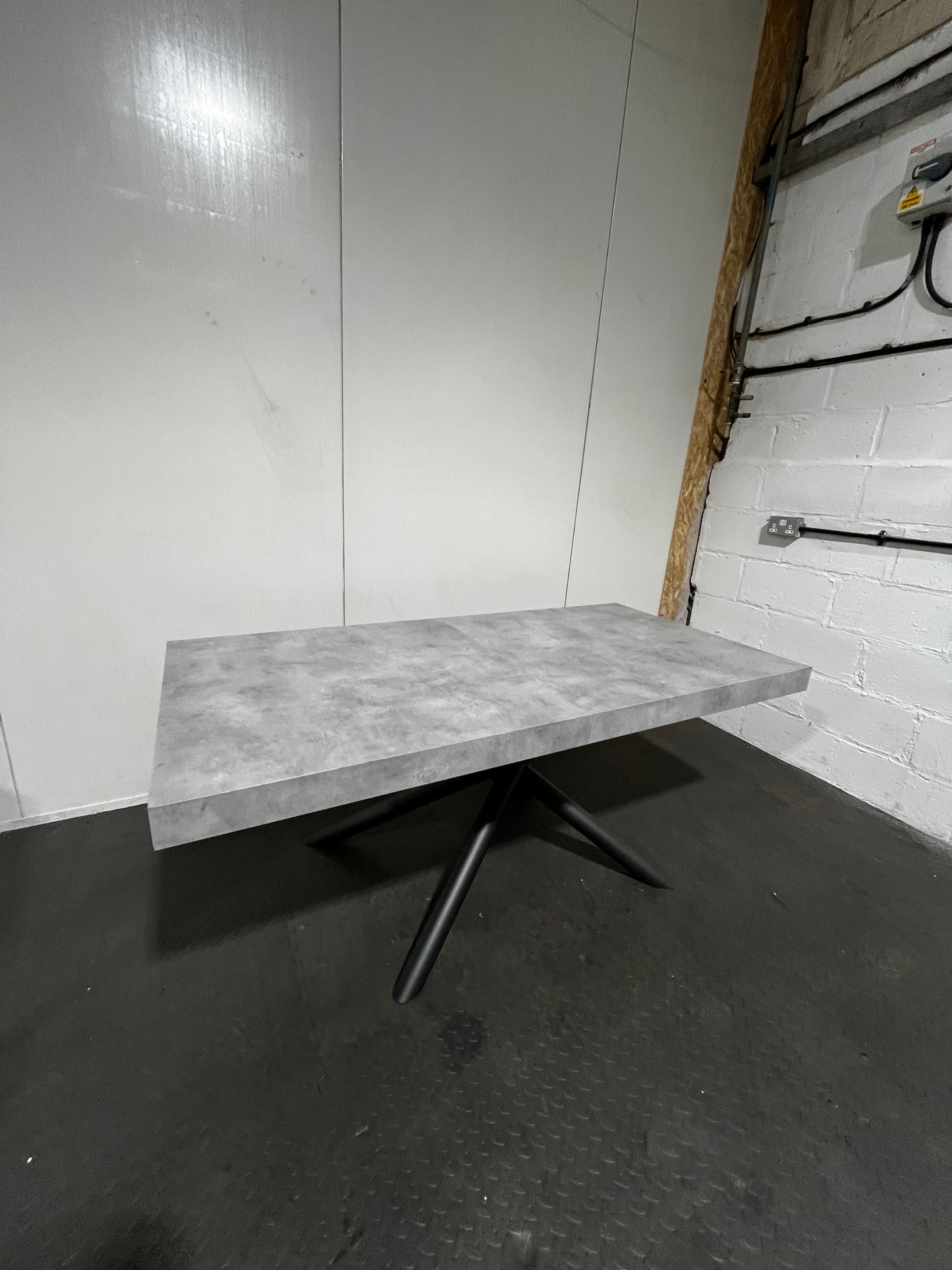 Grey Concrete Effect Extendable Dining Table