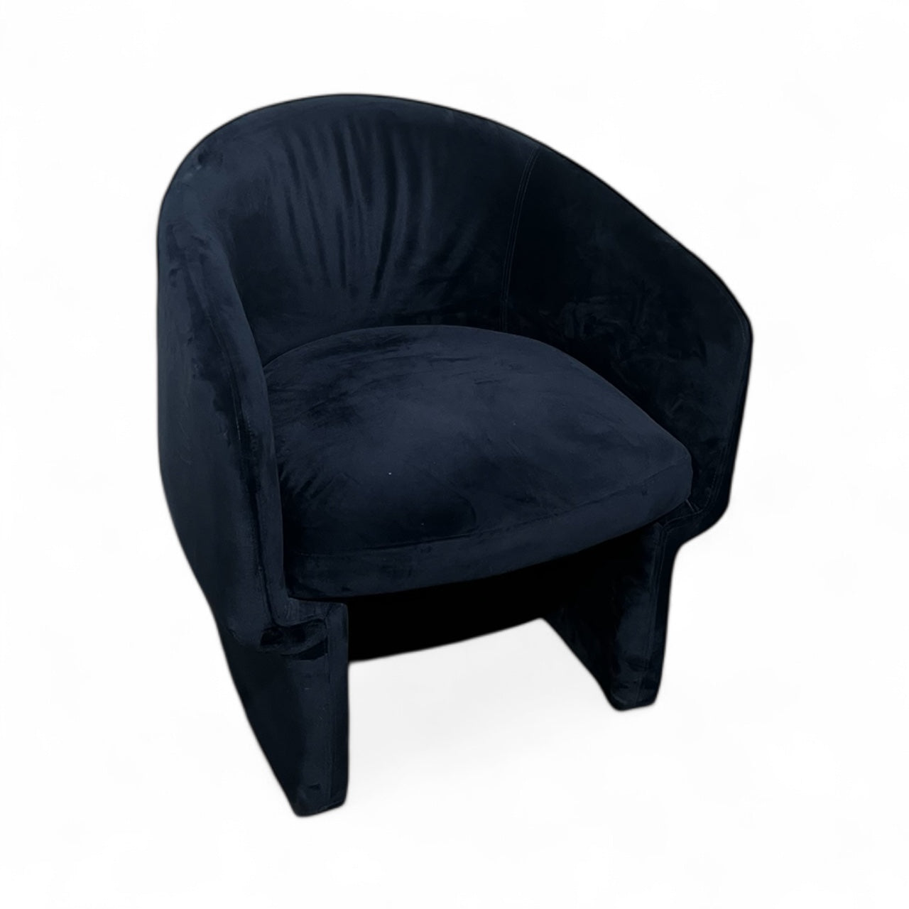 Navy Blue Velvet Armchair