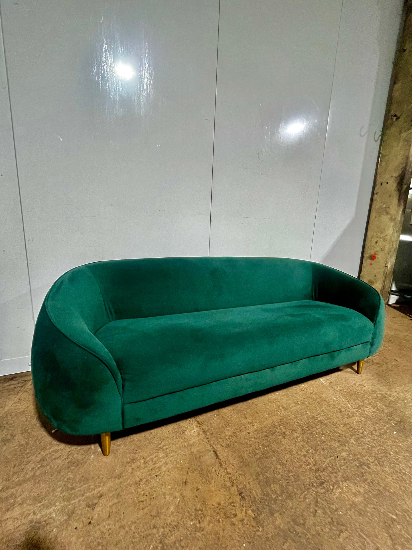 Trudy Made.com Green Velvet 3 Seater Sofa