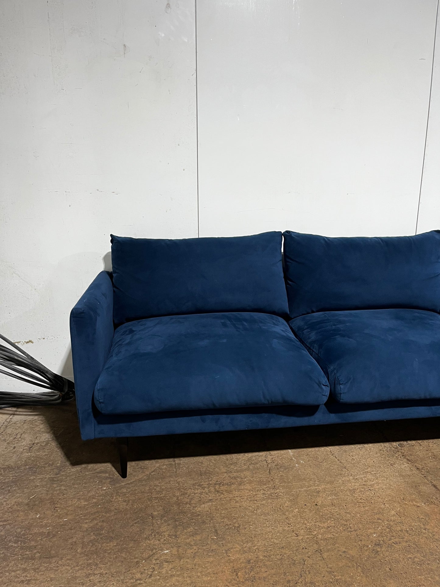 Blue Velvet L Shape Sofa