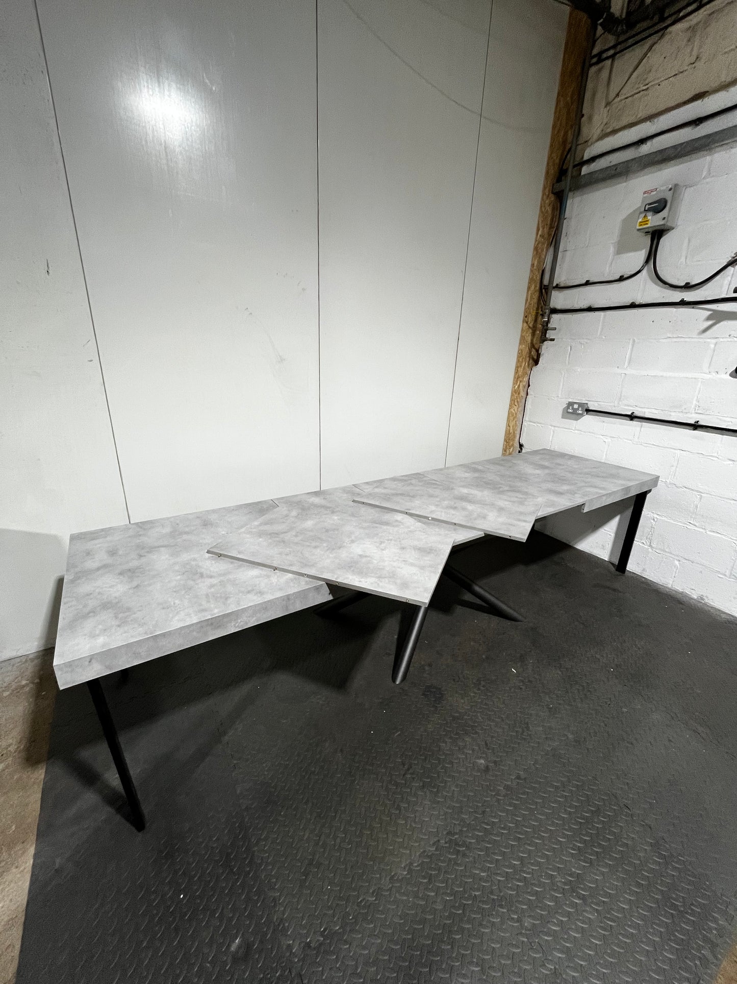 Grey Concrete Effect Extendable Dining Table