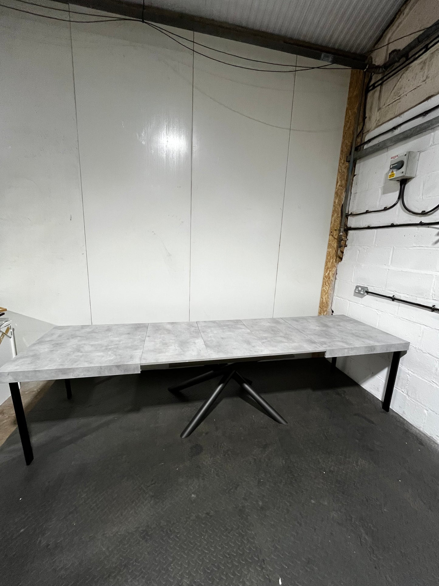 Grey Concrete Effect Extendable Dining Table