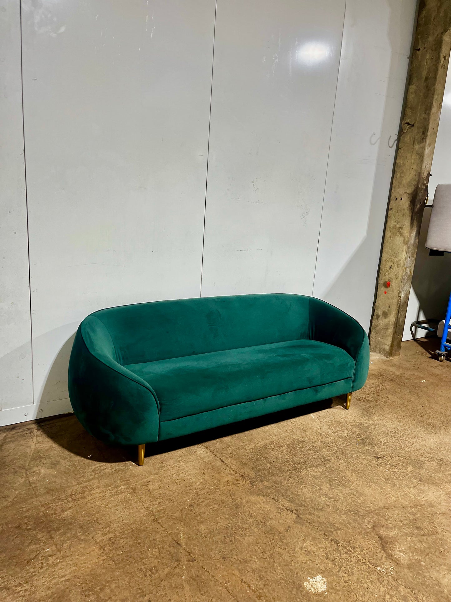 Trudy Made.com Green Velvet 3 Seater Sofa