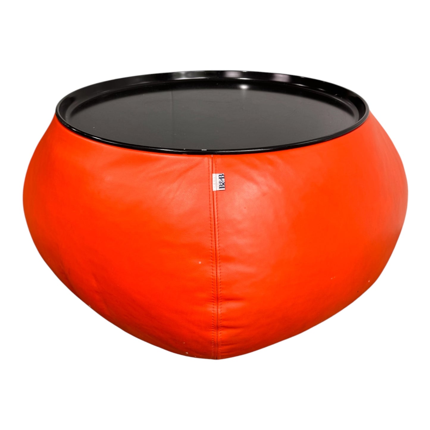 B&B Italia Fat-Fat Orange Leather Coffee Table By Patricia Urquiola