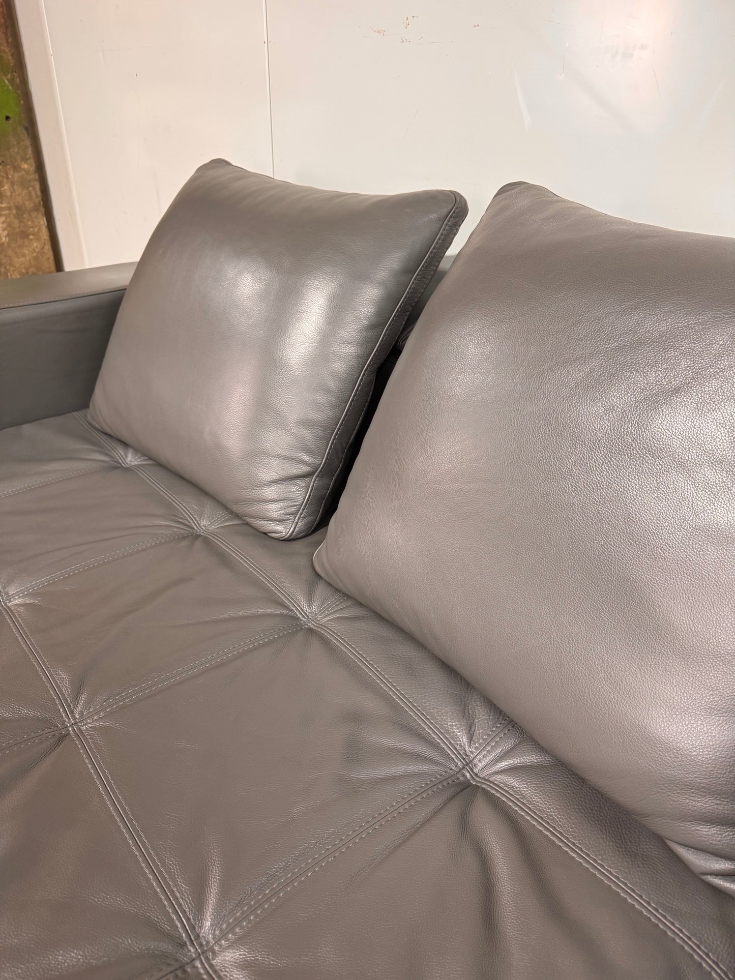 BoConcept Mezzo Grey Leather 2 Seater Sofa