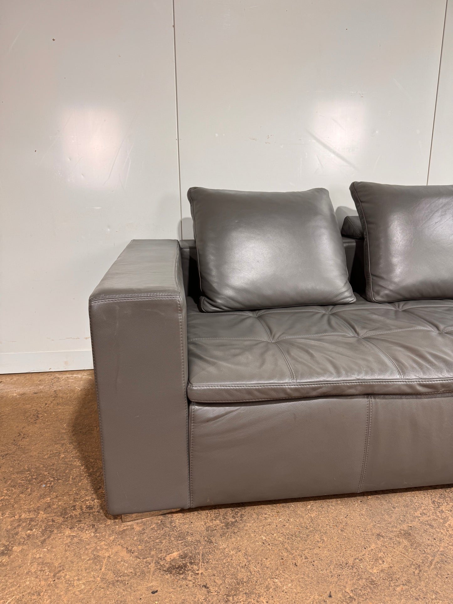 BoConcept Mezzo Grey Leather 2 Seater Sofa