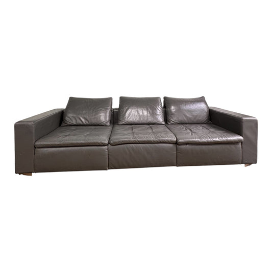 BoConcept Mezzo Grey Leather 4 Seater Sofa