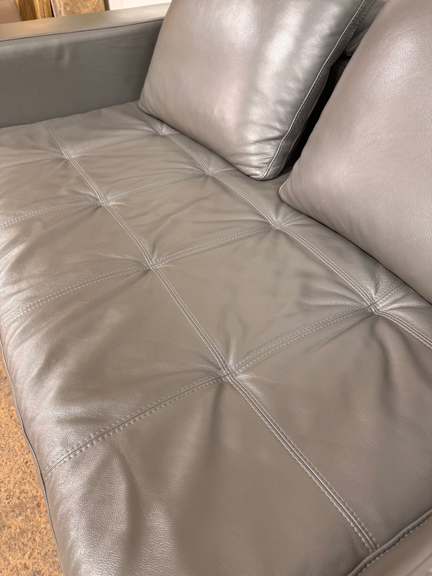 BoConcept Mezzo Grey Leather 2 Seater Sofa