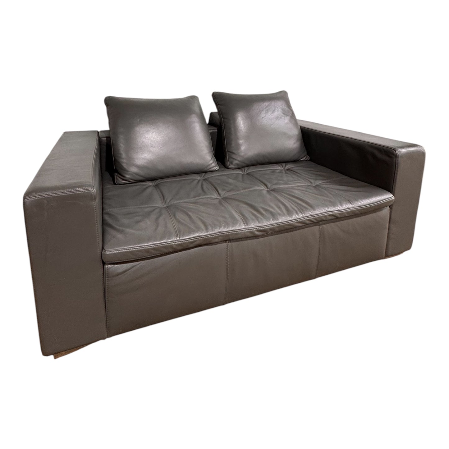 BoConcept Mezzo Grey Leather 2 Seater Sofa