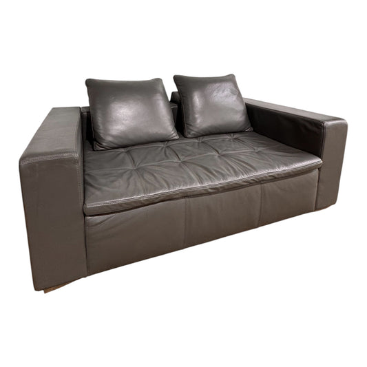 BoConcept Mezzo Grey Leather 2 Seater Sofa