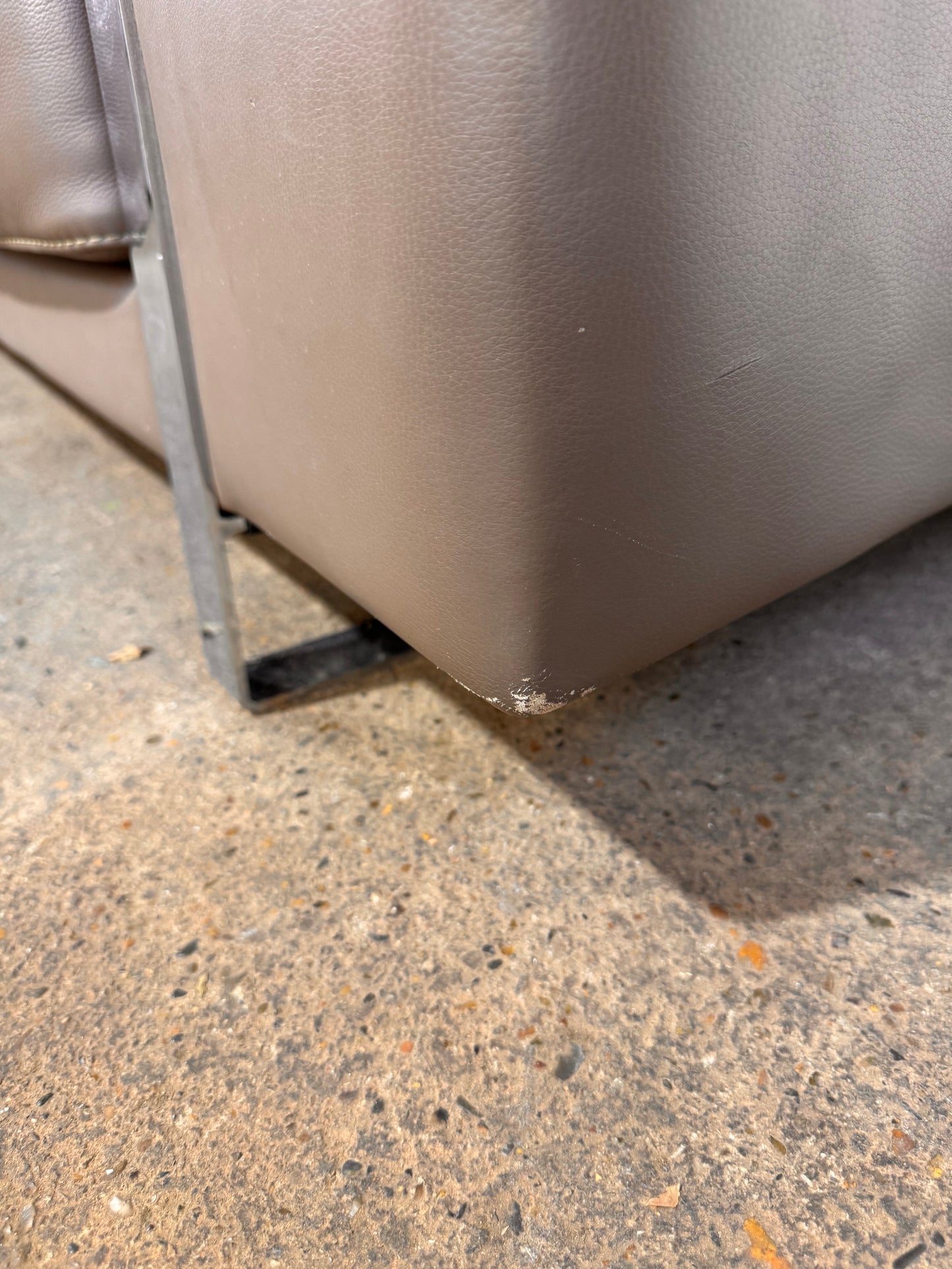 Roche Bobois Beige Leather Sofa