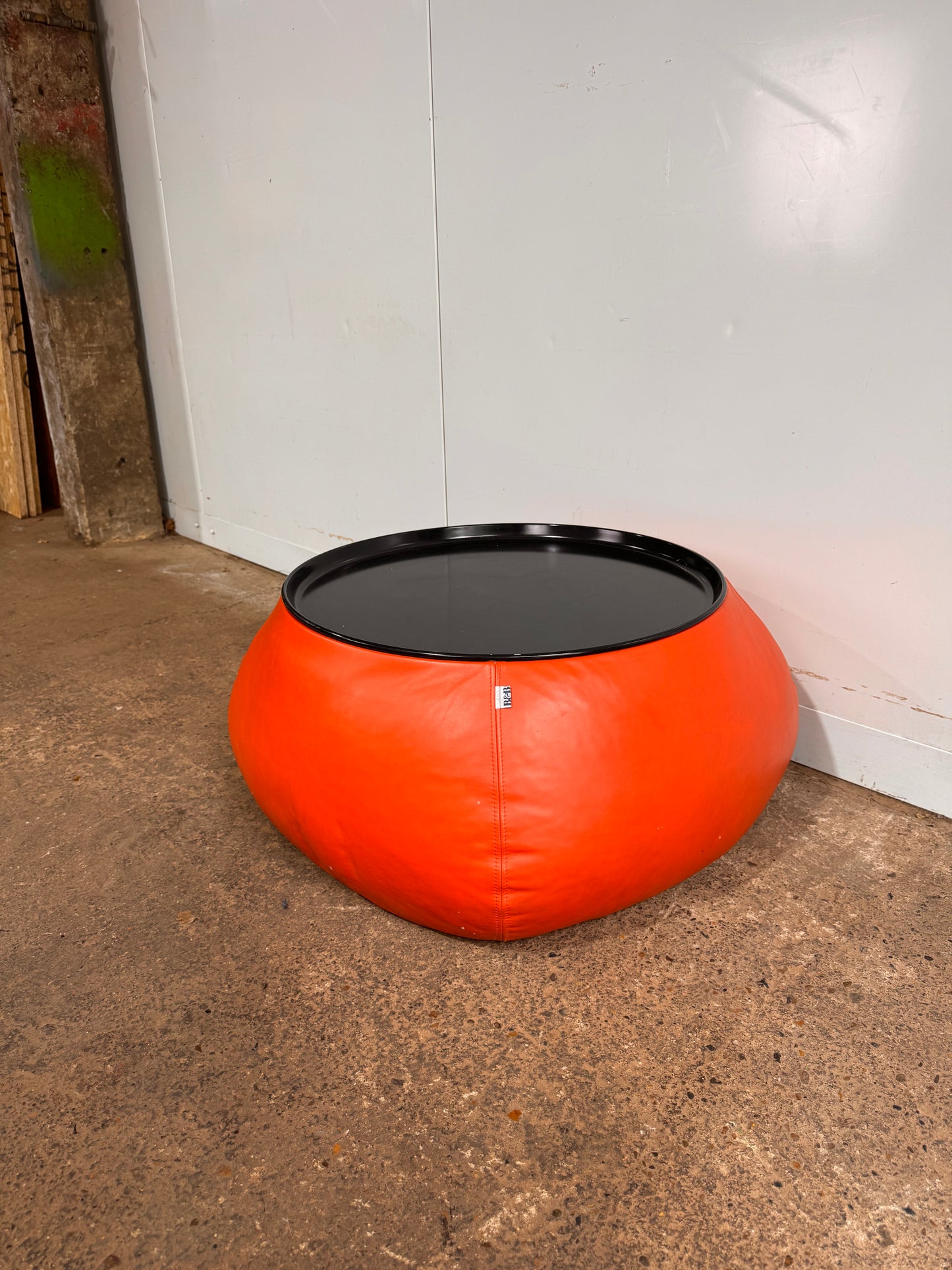 B&B Italia Fat-Fat Orange Leather Coffee Table By Patricia Urquiola