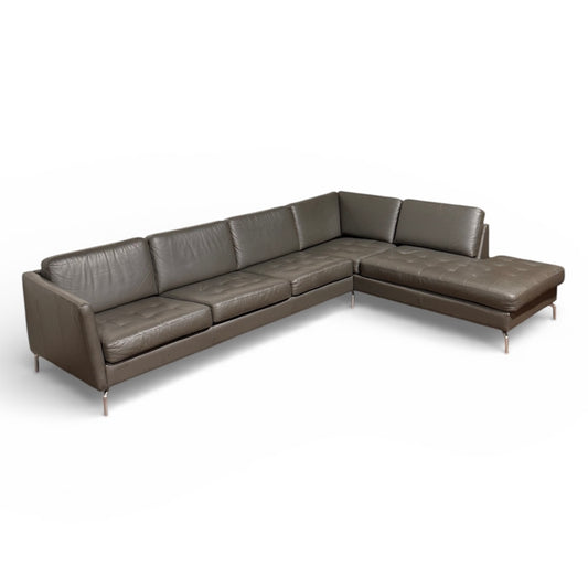 BoConcept Osaka Grey Leather Corner Sofa