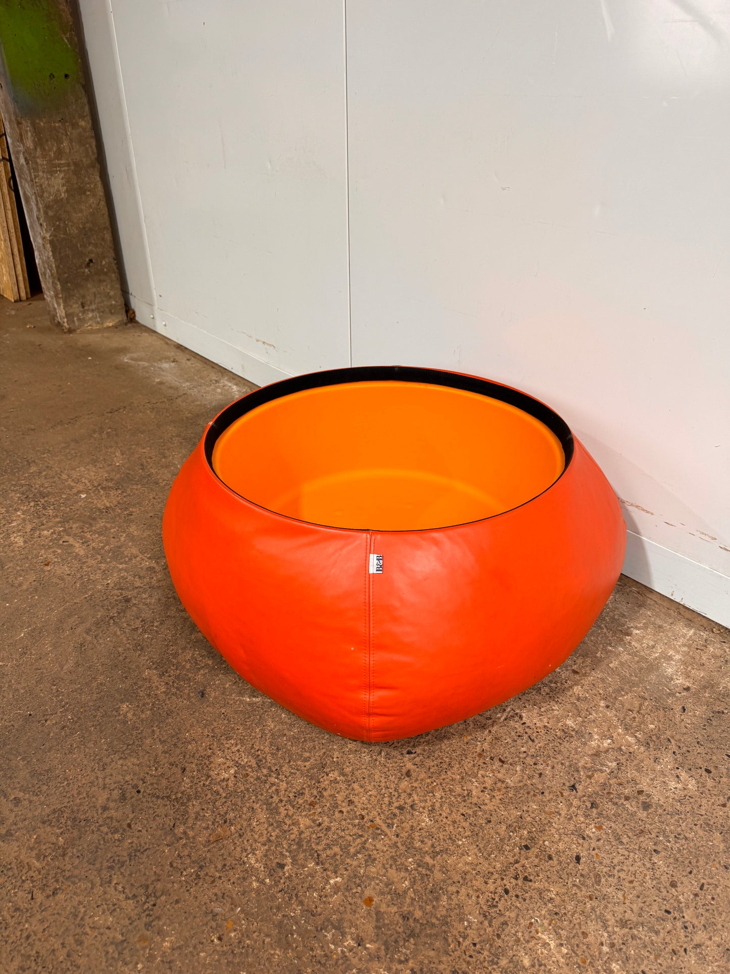 B&B Italia Fat-Fat Orange Leather Coffee Table By Patricia Urquiola
