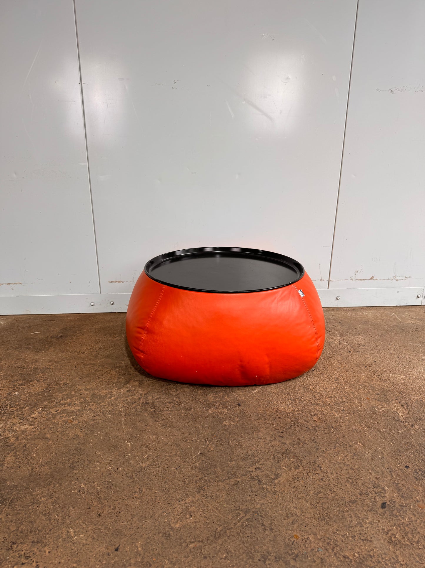 B&B Italia Fat-Fat Orange Leather Coffee Table By Patricia Urquiola