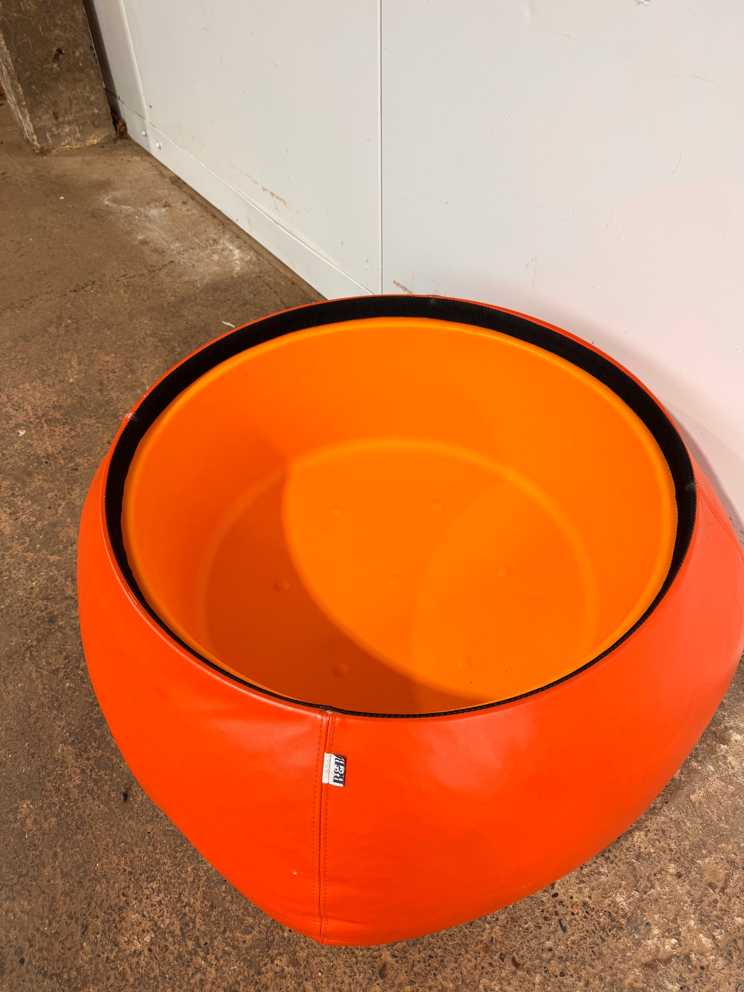 B&B Italia Fat-Fat Orange Leather Coffee Table By Patricia Urquiola