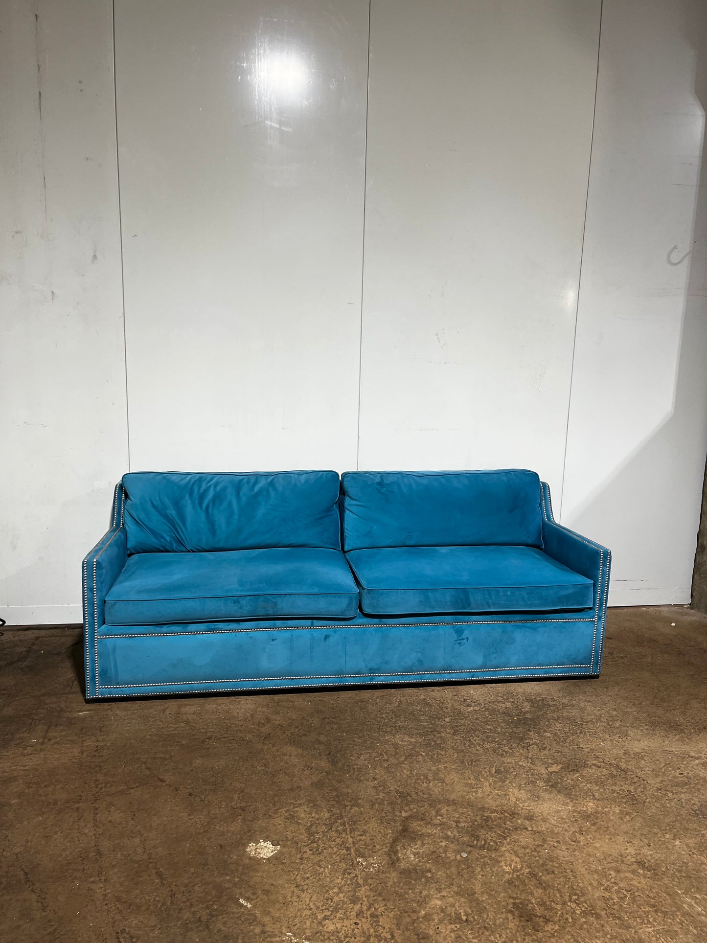 Teal 3 Seater Studded Sofa