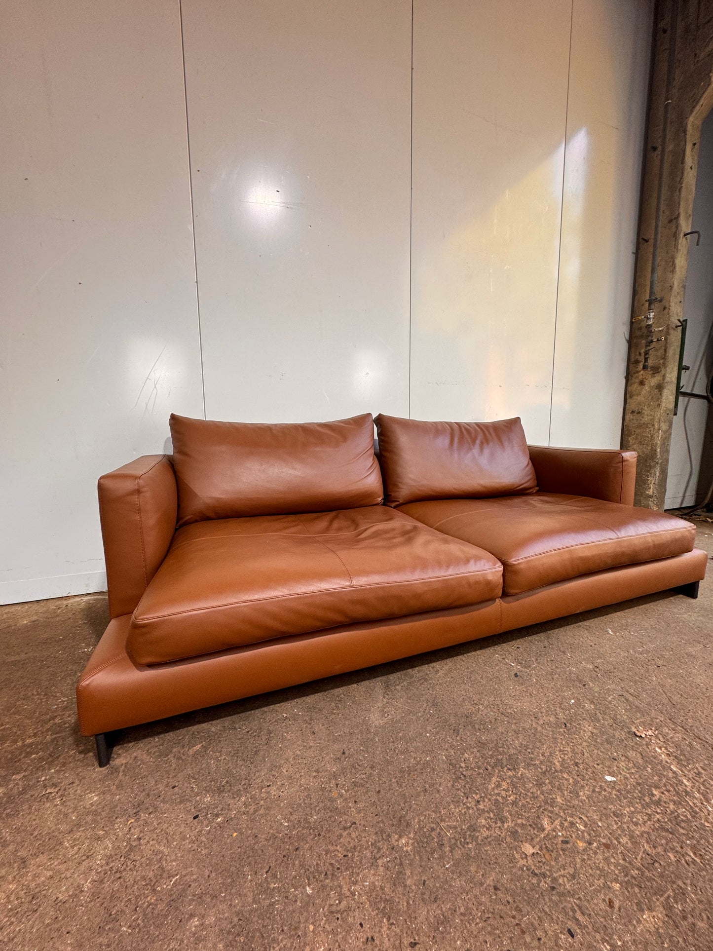 Camerich Lazytime Brown Leather Sofa
