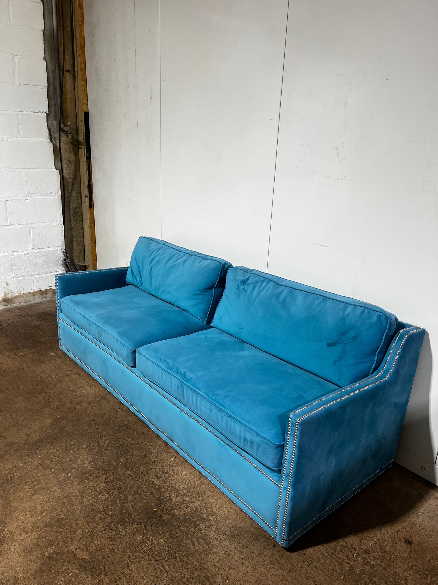 Teal 3 Seater Studded Sofa