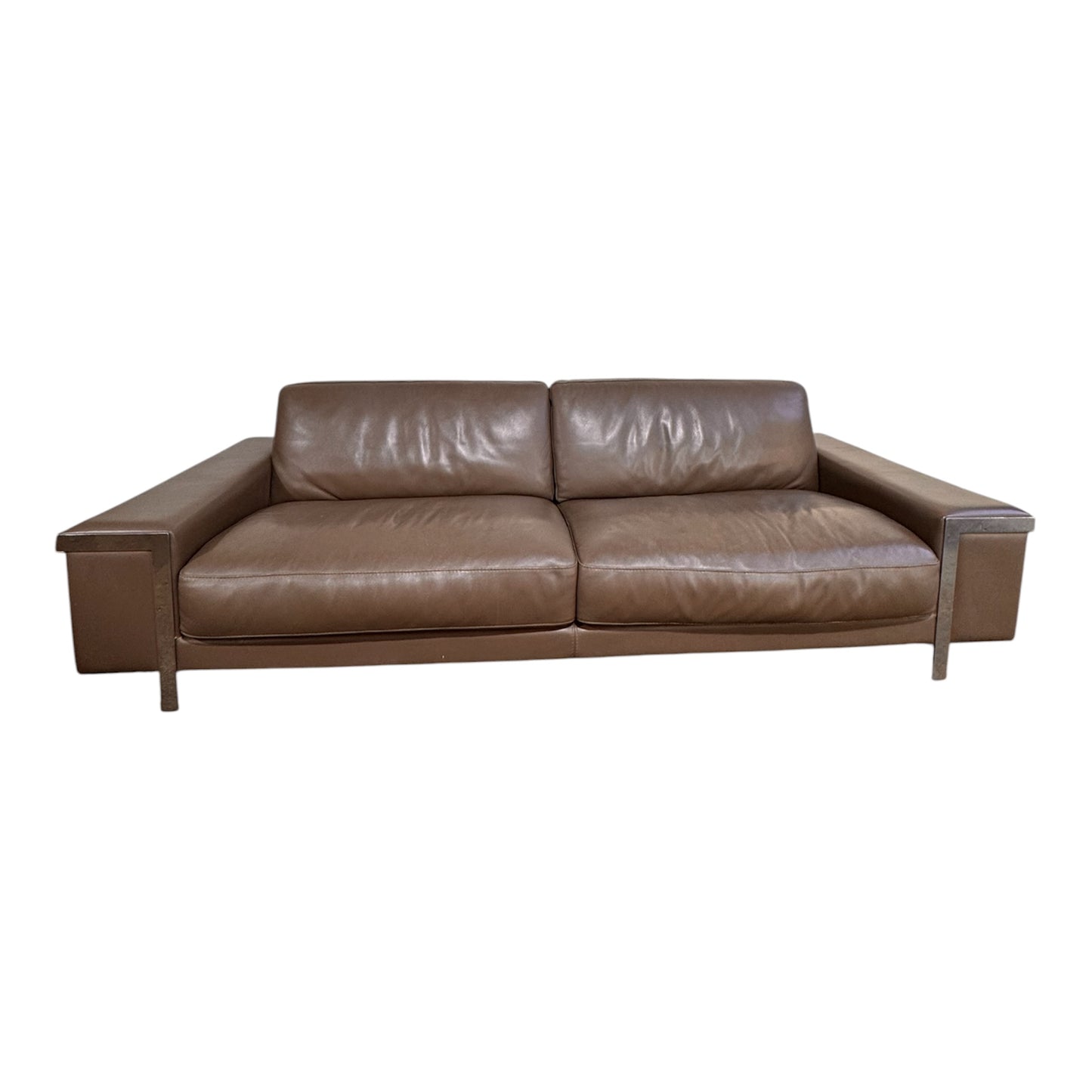 Roche Bobois Beige Leather Sofa
