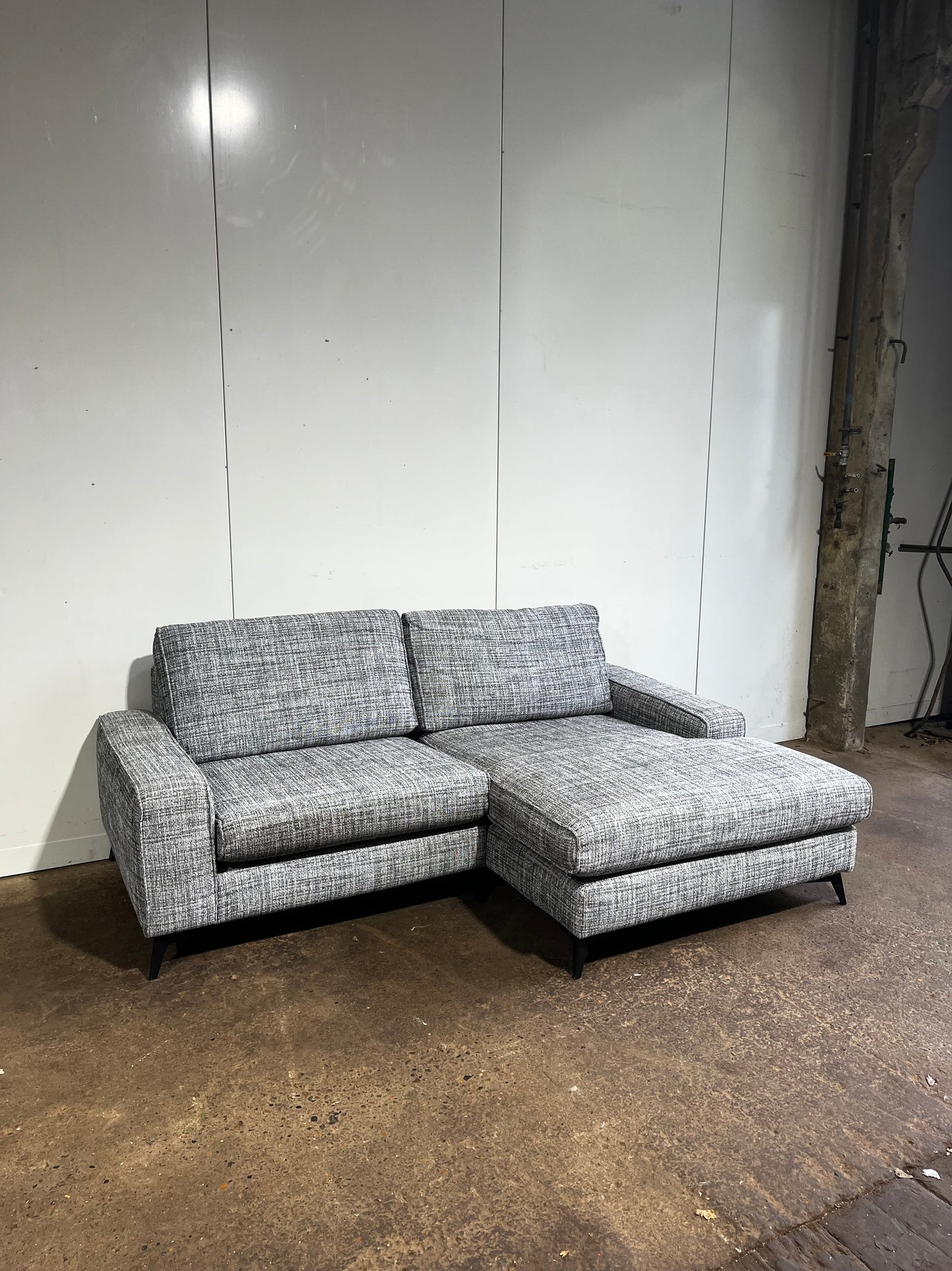 Black & White L Shape Sofa