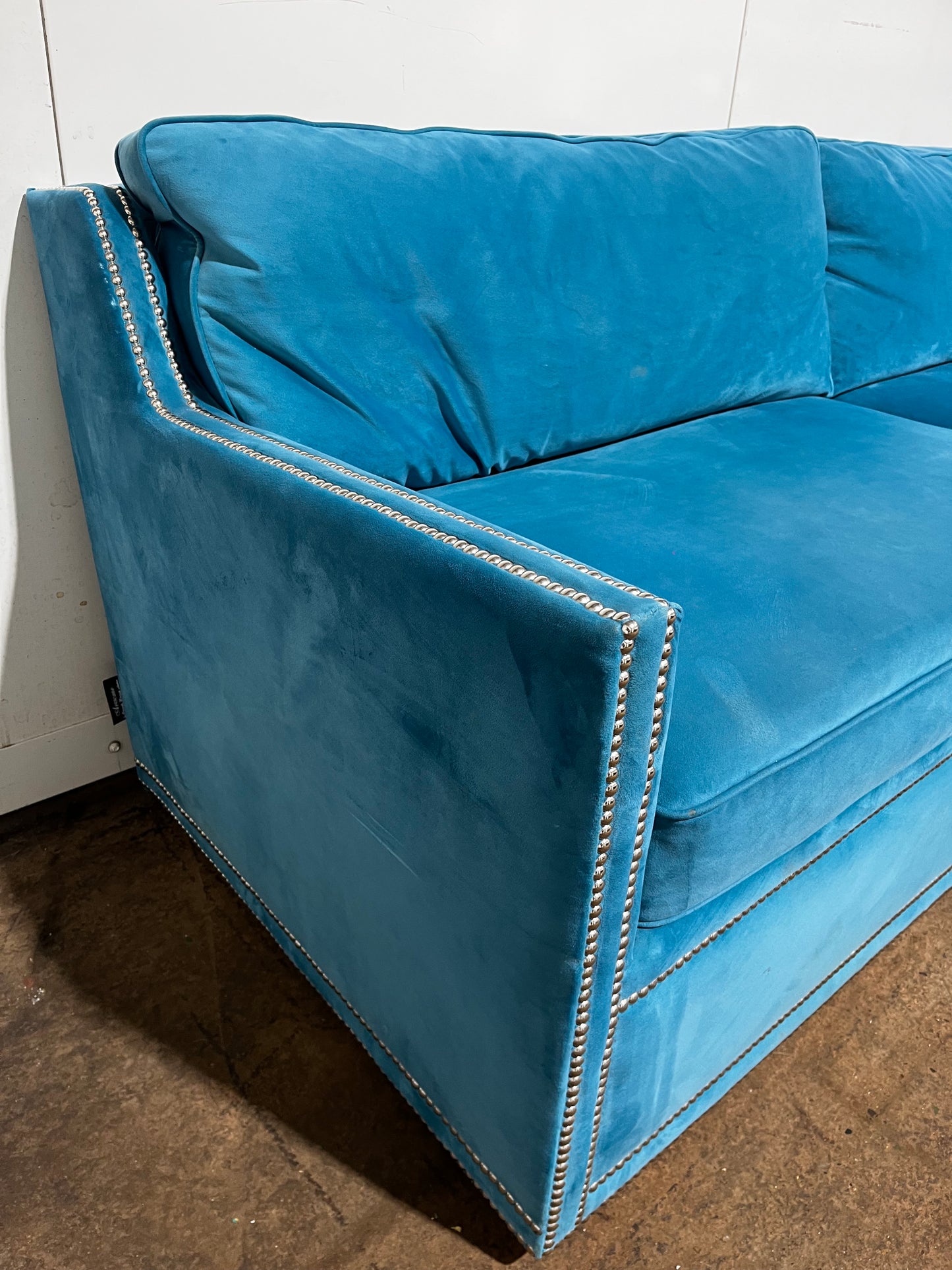 Teal 3 Seater Studded Sofa