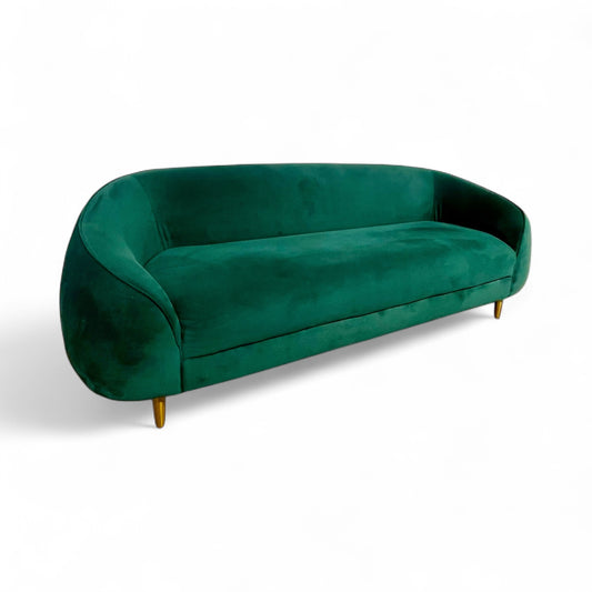 Trudy Made.com Green Velvet 3 Seater Sofa