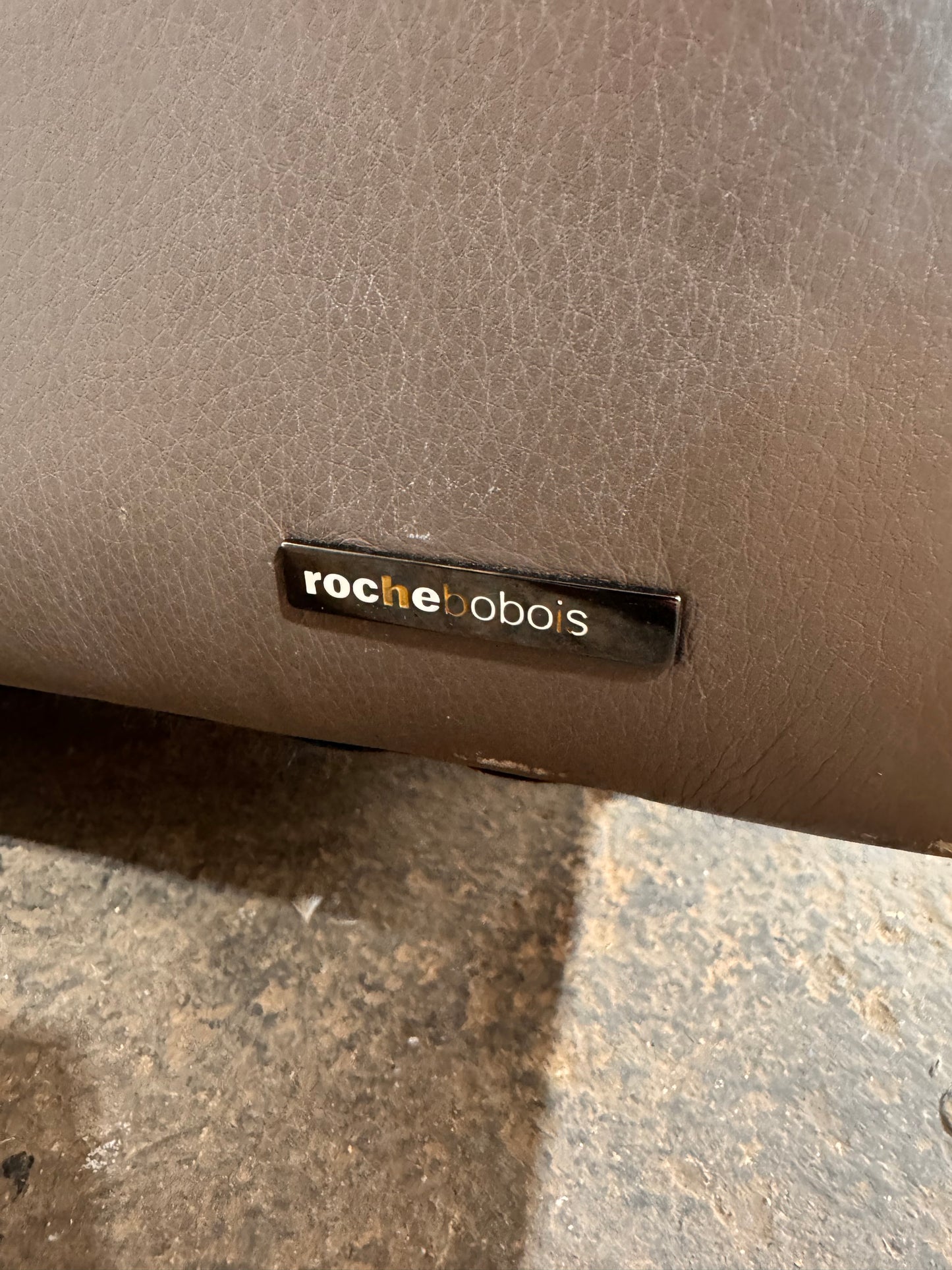 Roche Bobois Beige Leather Sofa