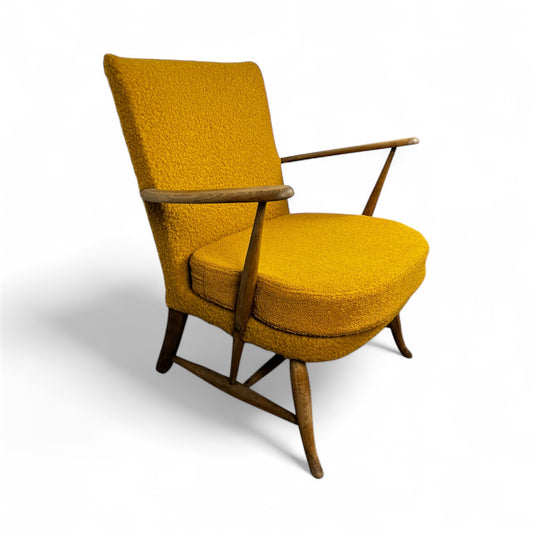Ercol Rare Midcentury Yellow Wingback Chair