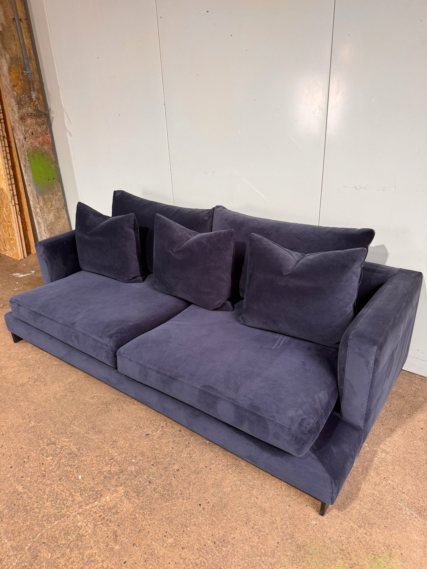 Camerich Lazytime Navy Blue Velvet Sofa