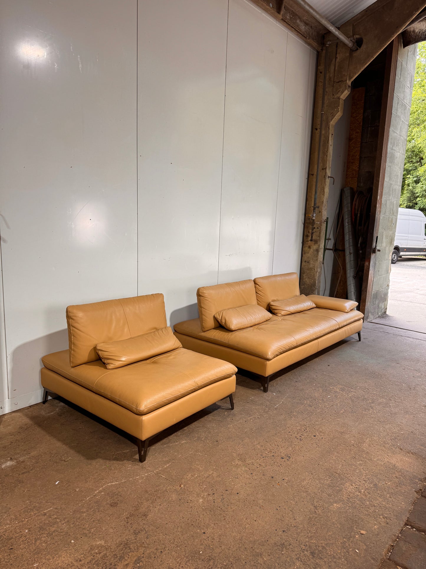 Roche Bobois Scenario Leather Sofa