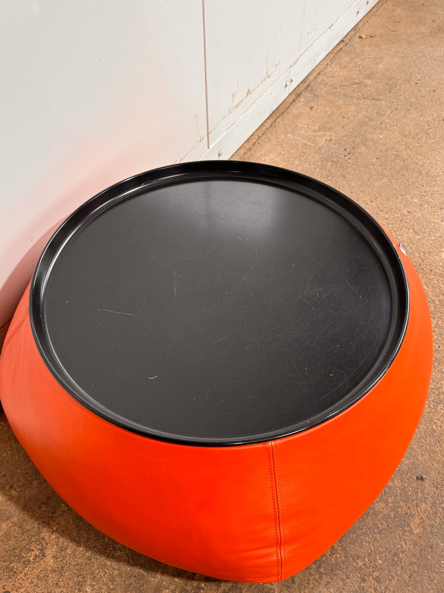 B&B Italia Fat-Fat Orange Leather Coffee Table By Patricia Urquiola