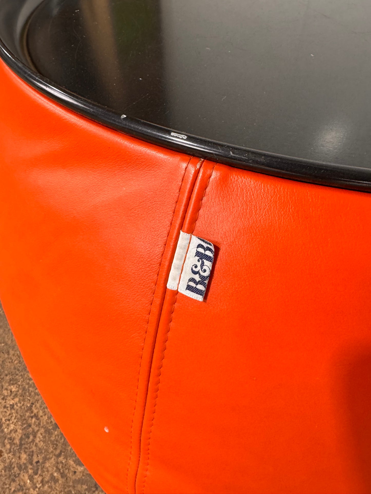 B&B Italia Fat-Fat Orange Leather Coffee Table By Patricia Urquiola