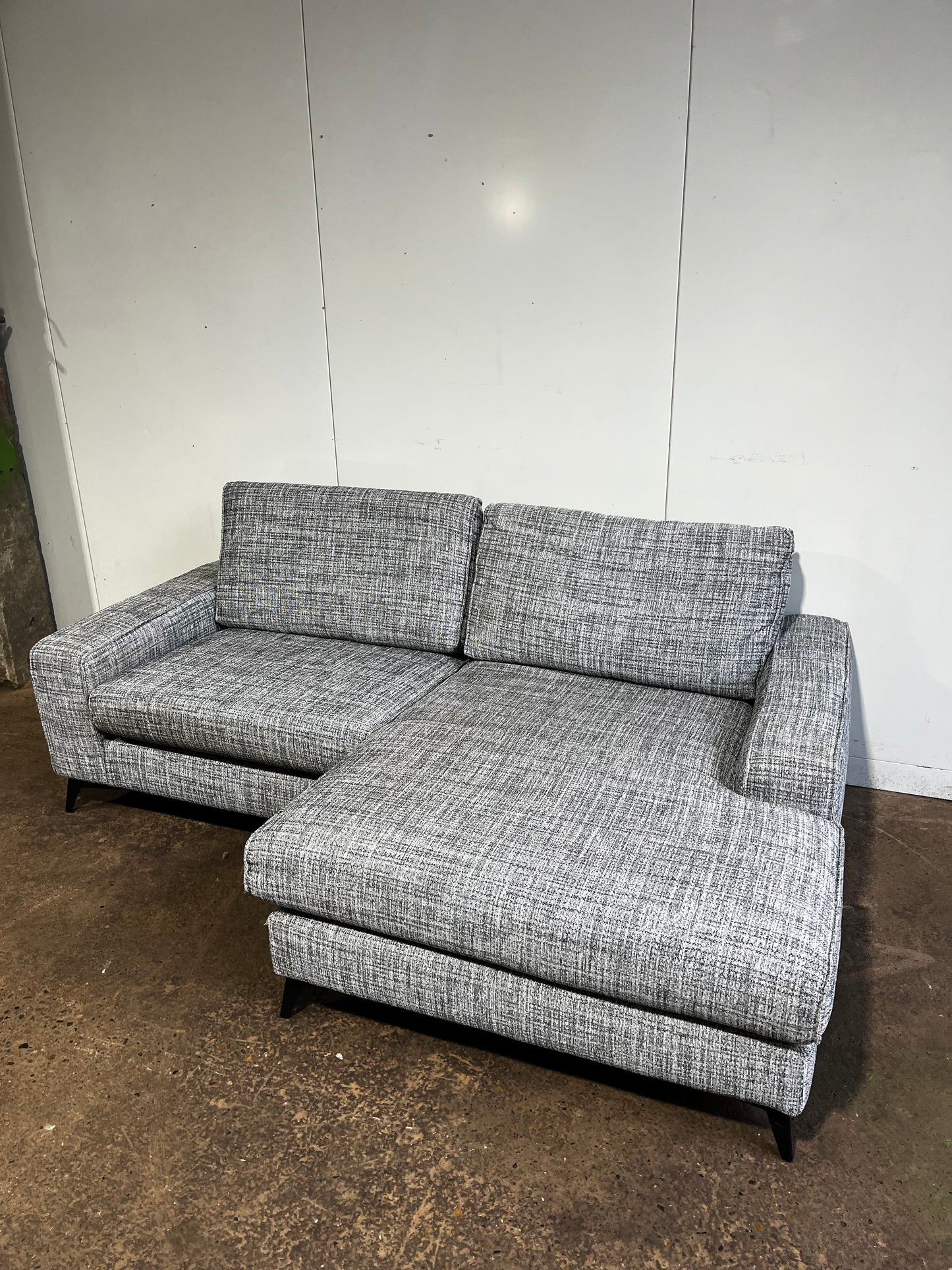 Black & White L Shape Sofa